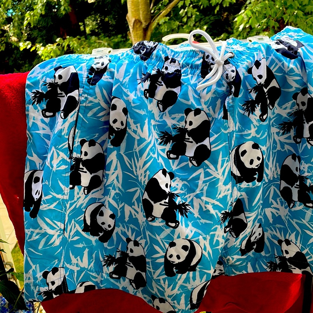 Panda Bear Print Trunks Surf & Swim Co.  Men's Swim Trunks